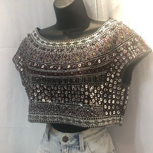 sequin crop top
